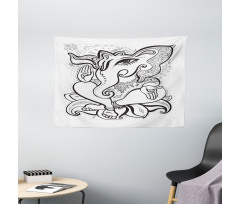 Oriental Symbol Elephant Wide Tapestry