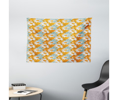 Spring Season Daisies Wide Tapestry