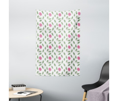 Modern Style Pink Blossoms Tapestry