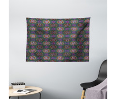 Colorful Abstract Curve Wide Tapestry