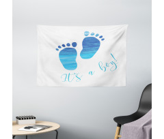 Baby Gender Reveal Wide Tapestry