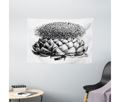 Blossoming Plants Wide Tapestry