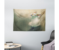 Watercolor Young Kitten Wide Tapestry