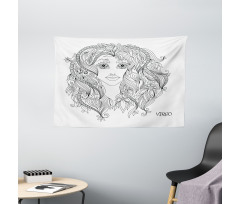 Young Floral Girl Wide Tapestry