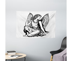 Young Angel Tattoo Wide Tapestry