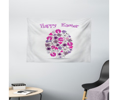 Holiday Flowers Wide Tapestry