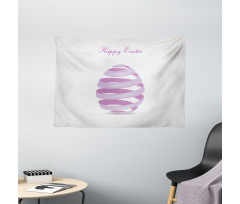 Ornate Ribbon Egg Shape Wide Tapestry