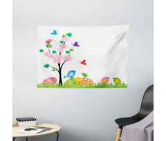 Spring Illustration Wide Tapestry