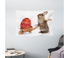 Easter Rabbit Brushes Wide Tapestry