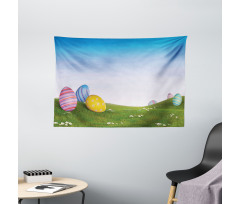 Eggs on the Hills Spring Wide Tapestry