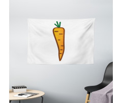 Carrot Drawing Wide Tapestry