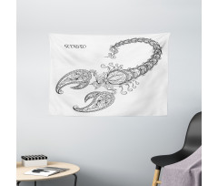 Floral Tattoo Wide Tapestry