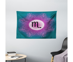 Fuchsia Mandala Wide Tapestry