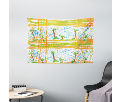 Childish Rainy Forest Wide Tapestry