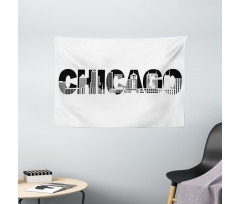 City in Letters Wide Tapestry