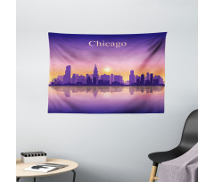 Illinois Sunset Wide Tapestry