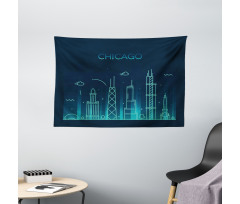 Blue Panorama Wide Tapestry