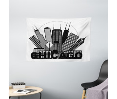 City in Circle Wide Tapestry