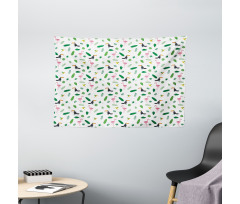 Flamingos Toucans Birds Wide Tapestry
