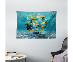 Shoal of Fish Underwater Wide Tapestry