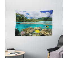 French Polynesia Lagoon Wide Tapestry