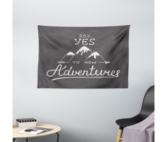 Words and Mountains Wide Tapestry