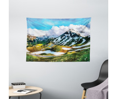 Peaks Covered with Snow Wide Tapestry