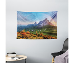 Alps Rainbow Morning Wide Tapestry