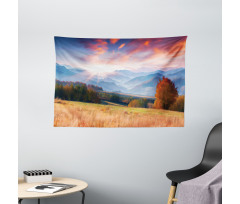 Colorful Fall Scene Wide Tapestry