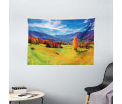 Alpine Mountain Design Wide Tapestry