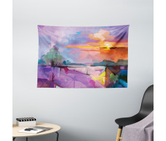 Mountains Design Wide Tapestry
