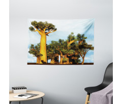 Tropical Baobabs Wide Tapestry
