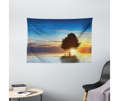 Tree Silhouette Farm Wide Tapestry