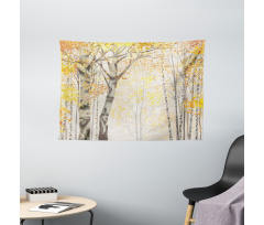 Birch Growth in Fall Wide Tapestry