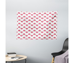 Hearts with Dots Wide Tapestry