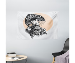 Slavic Woman Wide Tapestry