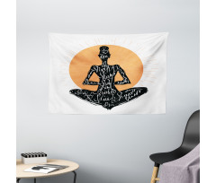 Meditating Lady Lotus Wide Tapestry