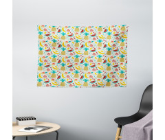 Fruits Abstract Kitchen Wide Tapestry