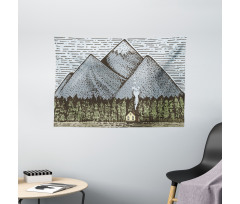 Sketchy Countryside Wide Tapestry
