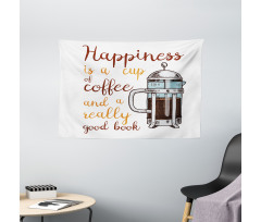 French Press and Words Wide Tapestry