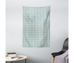 Retro Stripes Roses Tapestry