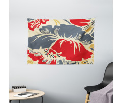 Abstract Chinese Floral Wide Tapestry