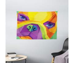 Abstract Vibrant Face Wide Tapestry