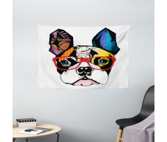 Modern Art Colorful Wide Tapestry