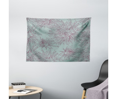 Aster Blossoms Artwork Wide Tapestry