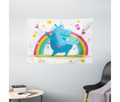 Cartoon Horse Wide Tapestry