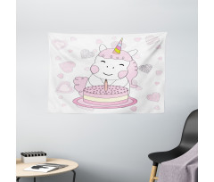 Horse and Cake Wide Tapestry