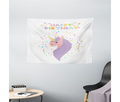 Doodle Birthday Wide Tapestry