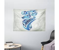 Blue Ram Wide Tapestry