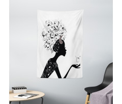 Floral Black Girl Tapestry